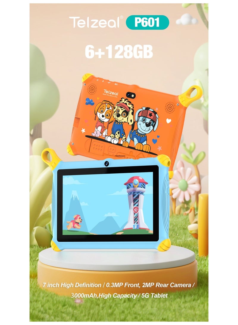 Telzeal P601 Android 10.1 Kids Tablet 7 Inch HD Display With 6GB RAM 128GB ROM 3000mAh Battery Orange - Image 2